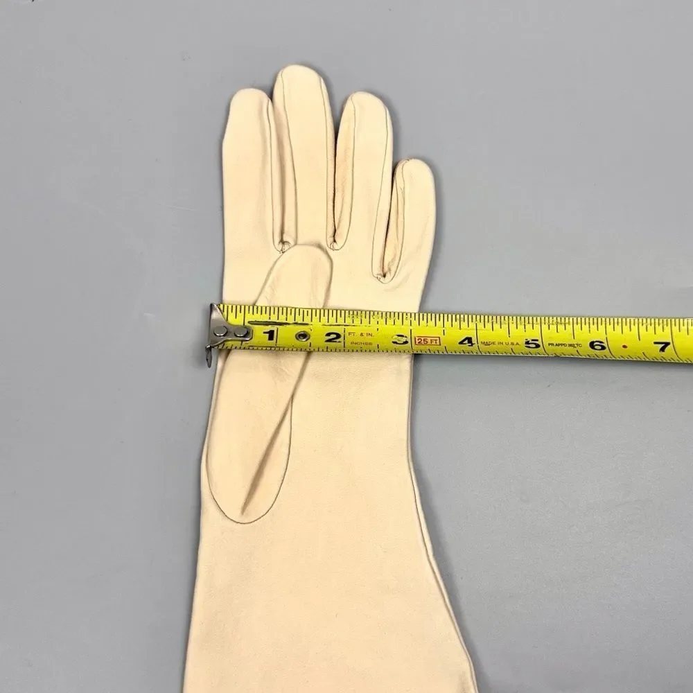 Vintage Deerskin Leather Gloves Cream Color size 7 Unlined